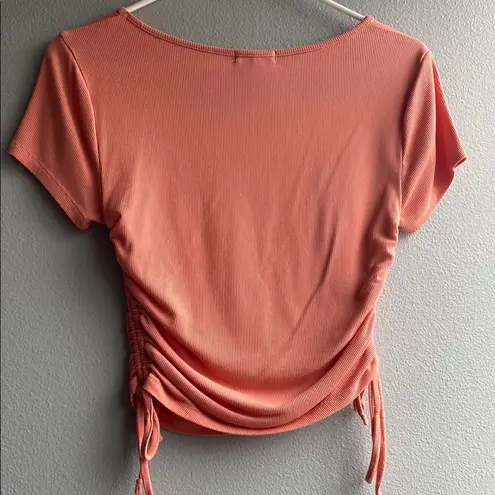Stitch and Pine Pink Ruched Crop T