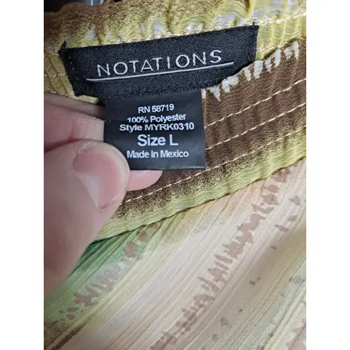 Notations Women's Multicolor Polyester Beaded Belt Ruffle Hem Maxi Skirt Size L