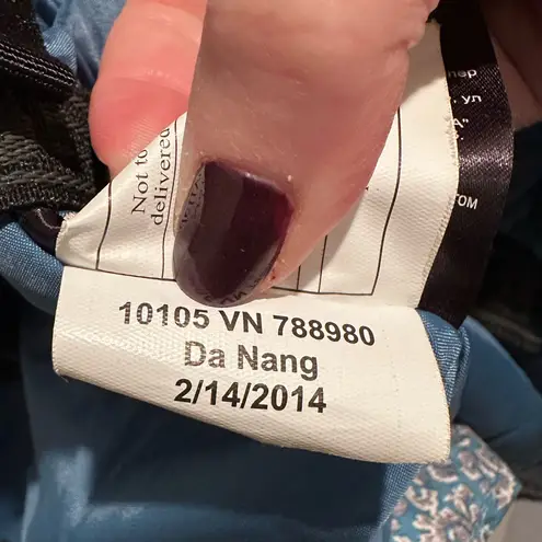 Burton Blue Paisley Julie Dry Ride Ski Jacket Faux Fur Hood Medium Snow Winter