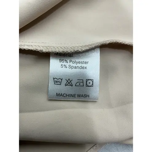 Womans Anyally Flowy Blouse 3 XL Nude V Neck Short Cap Sleeves Tan Size 3X