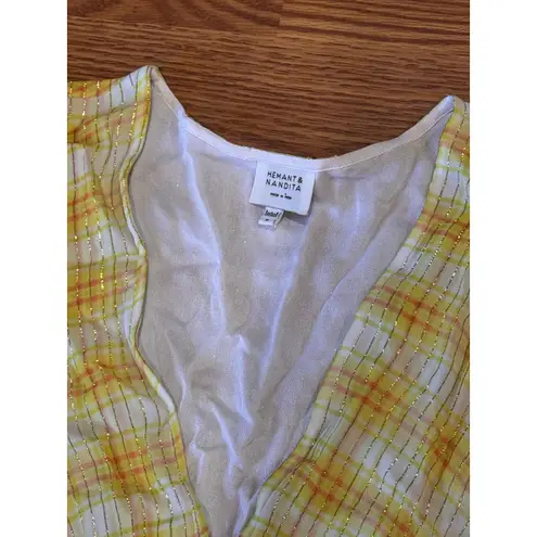 Hemant and Nandita multicolor viscose Plunging Long Peasant Dress size M