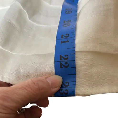 Esmaee 100% Linen Glow Blouse XS White Balloon Sleeve Peasant Top Coastal Chic