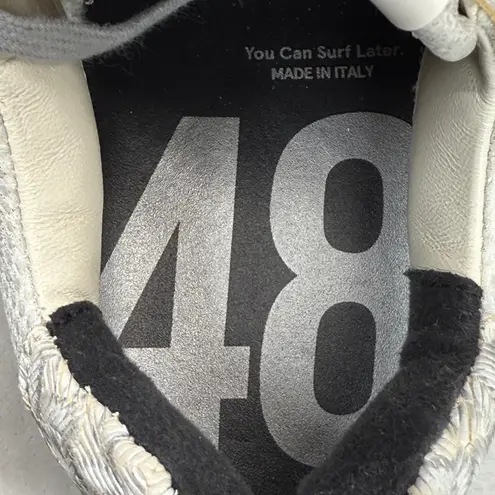 P448 Cancun Sneakers Metallic Silver Leather Low Top Casual Shoes Size 40