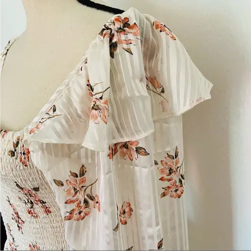 Ali & Jay Los Feliz White Floral Ruffled Jumpsuit NWT XL