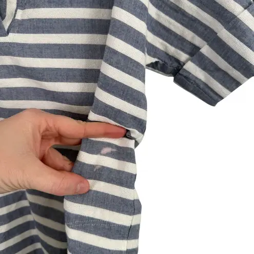 ATM Anthony Thomas Melillo Blue Striped Mini Tunic Dress FLAW Womens Small?