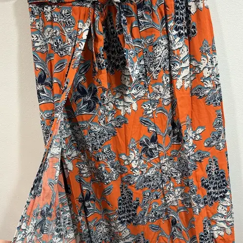 CAbi  Calypso Floral Tropical Tie Front Maxi Skirt Style #5250