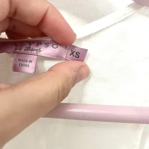 Calypso St. Barth 100% Linen White Beach Dress / Swim Cover – Size XS