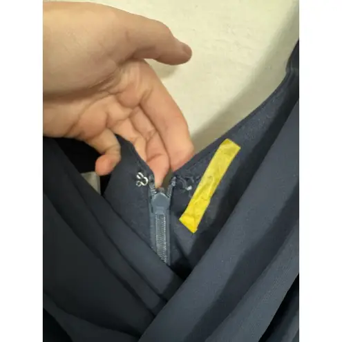 Dessy Collection Vivian Diamond Collection Chiffon Gown Style 2894 Size 18R Navy Blue