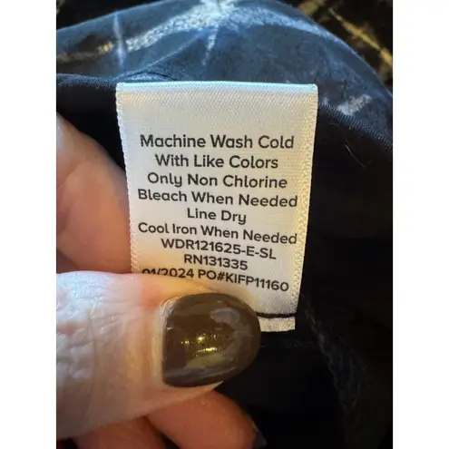 Evereve Romper Women Large Navy Blue White Grid Print Avaline Skort Wrap Skirt