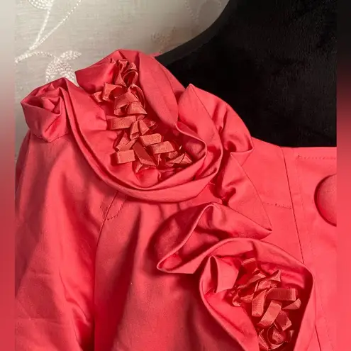 Madison Peacoat Short Style Blazer Jacket Watermelon Coral 3/4 Sleeve Sz L NEW Pink Size L