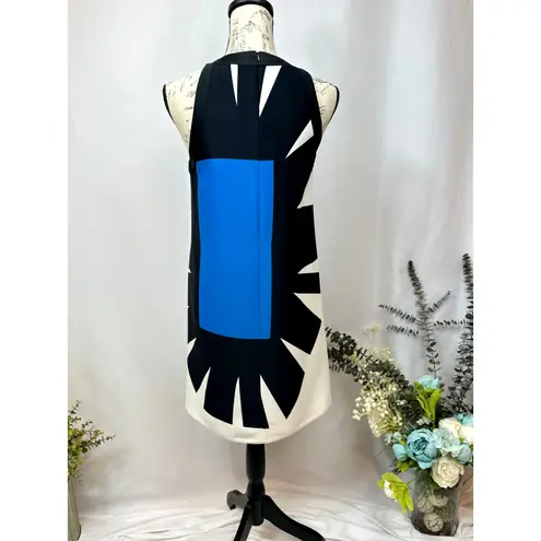 365 Art Marella Marea Abstract Print Sleeveless Dress Blue Black 4