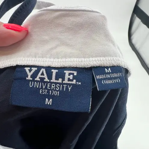 Yale Univerity blue & white game day spell out cropped tank top size medium