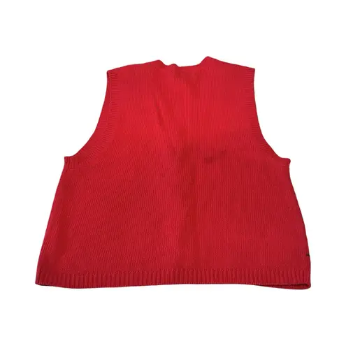 Vintage Bryn Connelly Floral Teddy Bear Christmas Holiday Knit Sweater Vest PM Red Size undefined