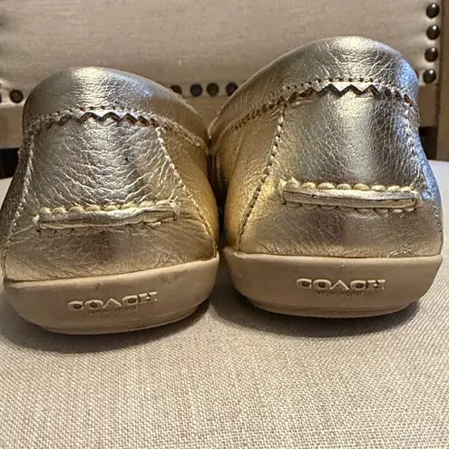Coach  Women’s Odette Metallic Tumbled Loafers, Size 9.5
