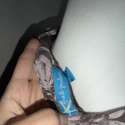 Fresh Produce Woman’s Short Sleeve Dress Sz XL Brown Floral V-neck 100% Cotton