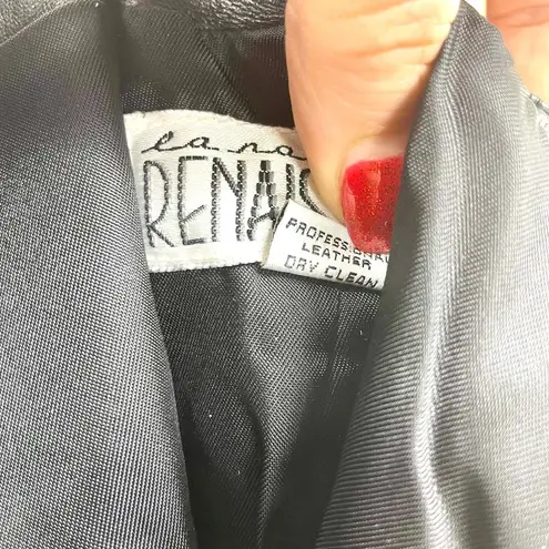 90s LA NAUVELLE RENAISSANCE Vintage Black Leather Skirt