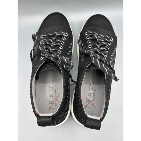 Alegria Traq By Womens Sneakers 37 Black Lace Up Sneakers Qruise Walking Shoes
