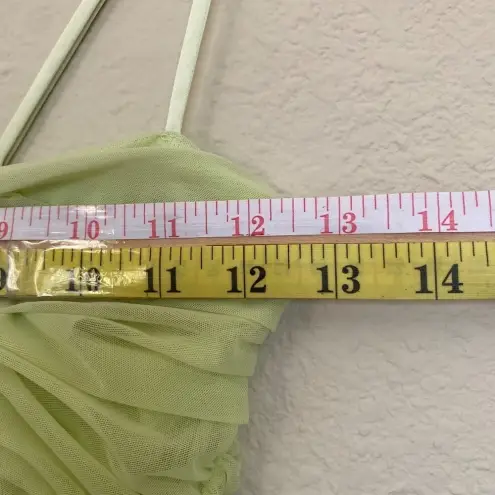 House Of CB  'Fornarina' Lime Organza Mesh Maxi Dress neon‎ bright size XS NWOT