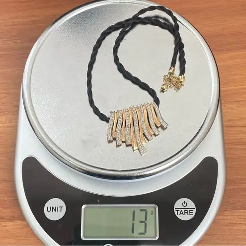 Ross Simons Vintage Vermeil Gold Over 925 Sterling Silver Pave Pendant Necklace