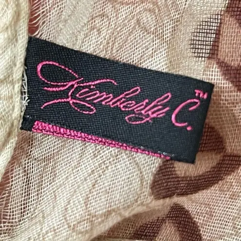 KIMBERLY C. Beige/Tan Heart Print Infinity Scarf Tan