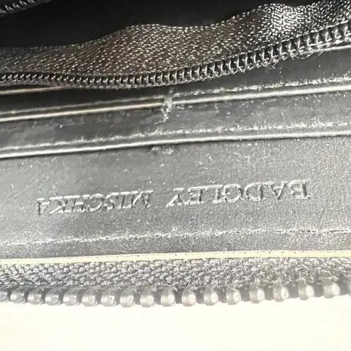 Badgley Mischka Black Textured Faux Pebble Leather Long Zip Around Wallet NEW