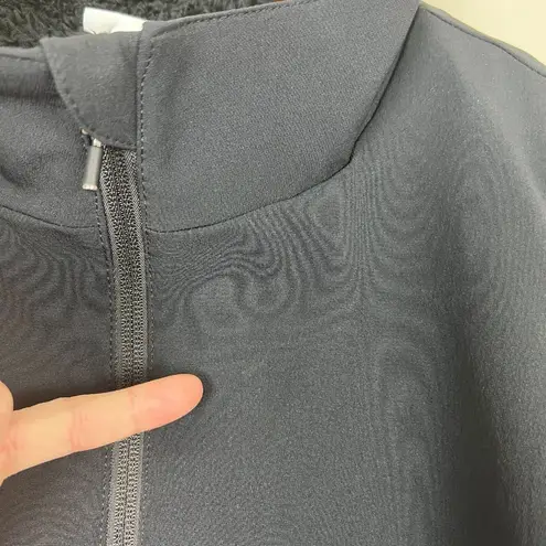 J Jill Fit Vest Women XL Black Faux Fur Sherpa Lined Full Zip Sleeveless Pockets