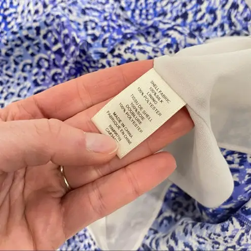 Rebecca Taylor Leopard Silk Top Blouse X Small 0 XS Sleeveless Cocktail