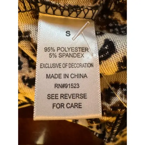 Emerson Road Pajama Set Women Small Brown Fuzzy Luxe Leopard Loungewear NWT Black