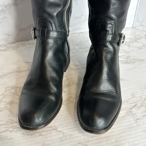 Coach  Micha Tall Black Leather Knee-High Equestrian Style Boots size 7.5 B