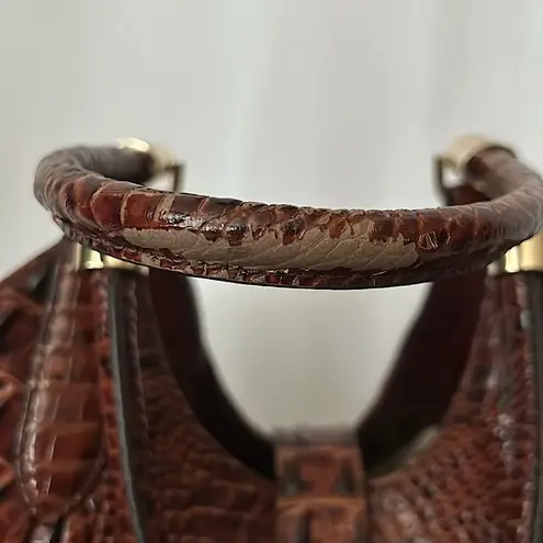Brahmin Luxurious Brown Crocodile Skin Imprint Leather Elisa Handbag Purse 🌺🌺