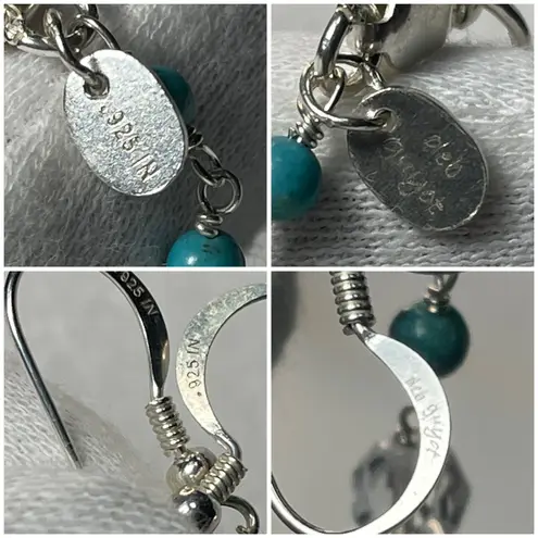 Sterling Silver Deb Guyot 925 Turquoise & Herkimer Quartz Necklace & Earrings Set