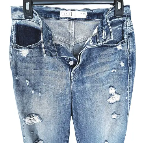 AYR Women’s STYK Cropped Distressed High-rise Jean size 27
