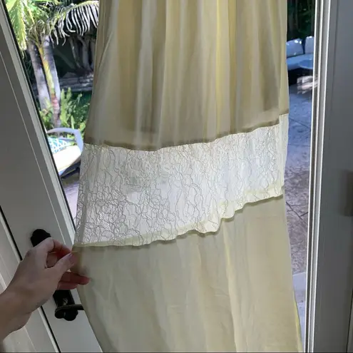 Karina Grimaldi Silk Blend Camila Maxi Ivory Dress Lace Cutout Revolve S