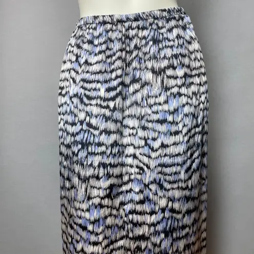 Vintage Straight Skirt Slip Abstract Elastic Waistband Retro 70s 80s Retro Black Size M