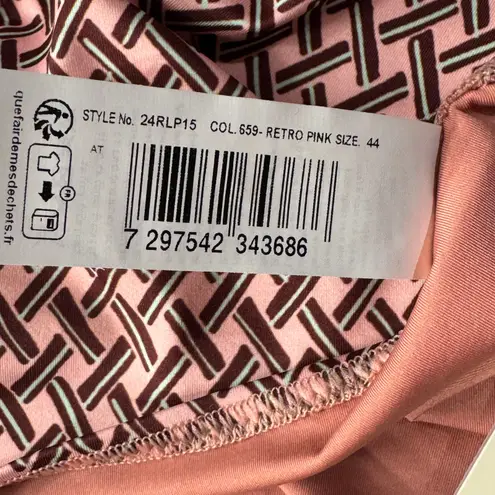 Gottex SZ 12 Luma Retro Bikini Swim Bottoms High-Waist Stretch Lined Geometric