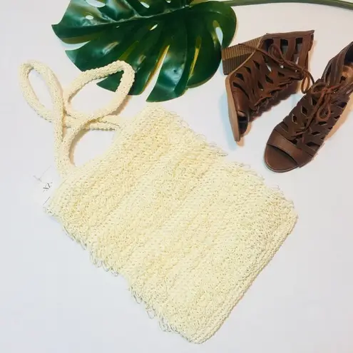 Straw crochet crossbody shoulder bag