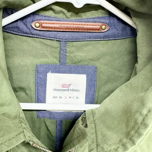 Vineyard Vines  Women's S Waxed Canvas Safari Jacket Utility Green Cotton Nylon