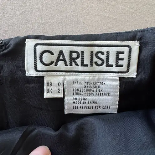 Carlisle Vintage Silk Belted Pleated Skirt