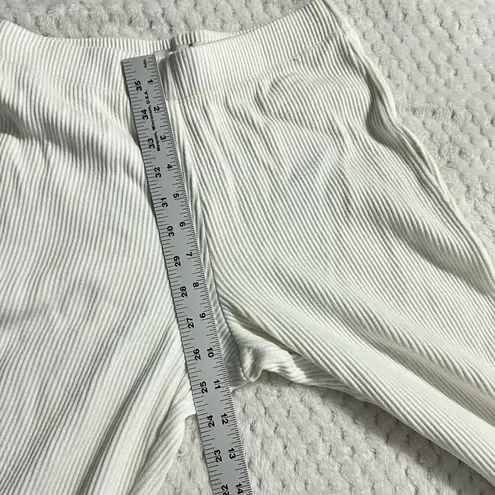 Sans Faff Rachel Enviro Ribbed Flared Leggings Women's White Tall Knit Pull On Size undefined