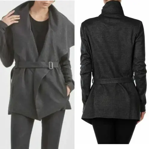 Helmut Lang Wool Cardigan Sonar Belted Blue Coat Jacket Womens Size Small