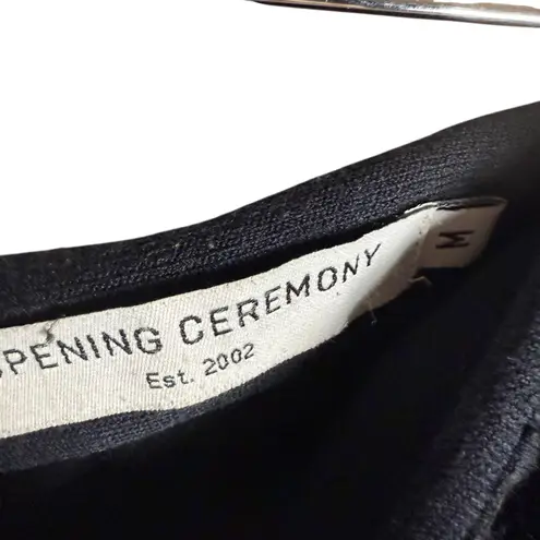 Opening Ceremony Navy Knit A-Line Preppy Zip Mini Skirt Size Medium