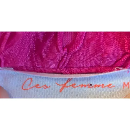 Ces Femme M Hot Pink Textured Y2K Mini Dress Size M
