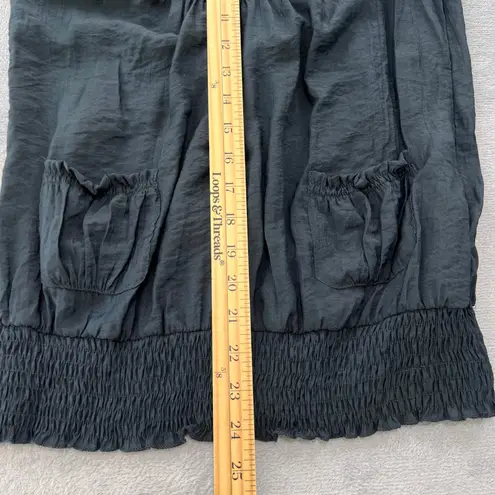 Xxi Crochet High Neck Top Sleeveless Pockets Medium Navy Y2K Style Babydoll