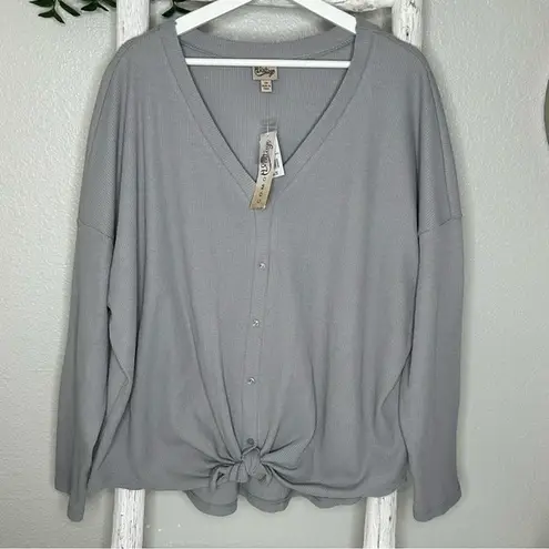 Como vintage  NWT Waffle Long Sleeve Shirt * Gray * 2X