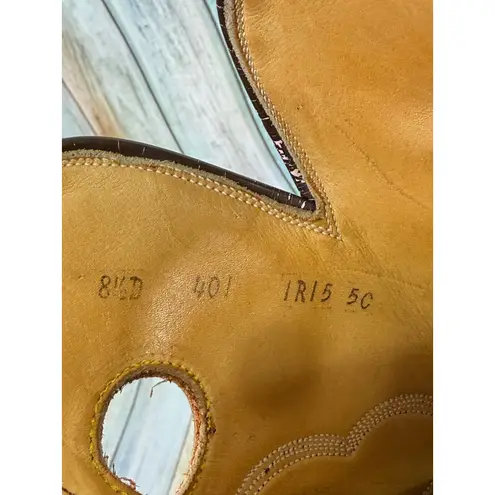 Sanders Boot Makers Vintage Brown Western Cowboy Boots Size 8.5 Brown 90's Tall