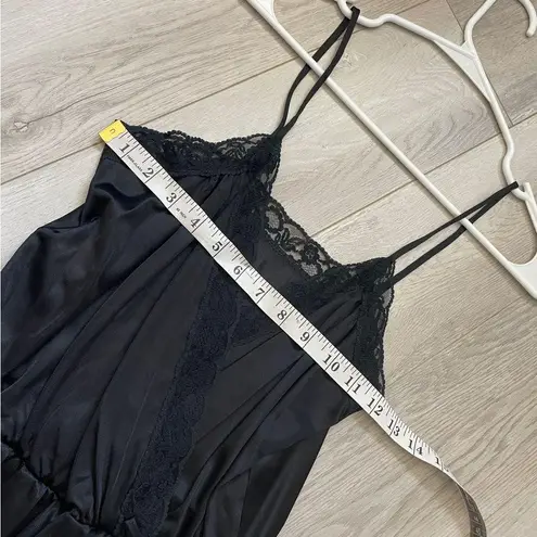 Vintage Lace Romper satin wrap teddy womens Black (medium) lingerie sleep dark