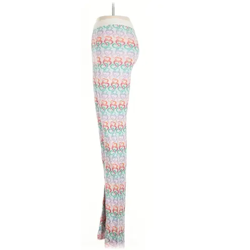 Marco Rambaldi Multicolor Heart Flare Knit Pants Small White