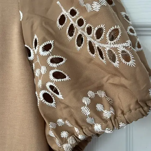 Strut & Bolt Tan Floral Mini Dress