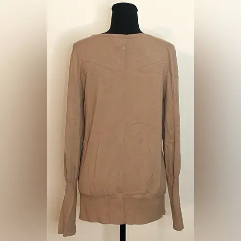 Alfani - Womens Beige Rhinestones Sweater Top Size M