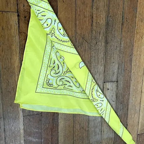 Neon yellow bandana hair accessory summery style bright design one size